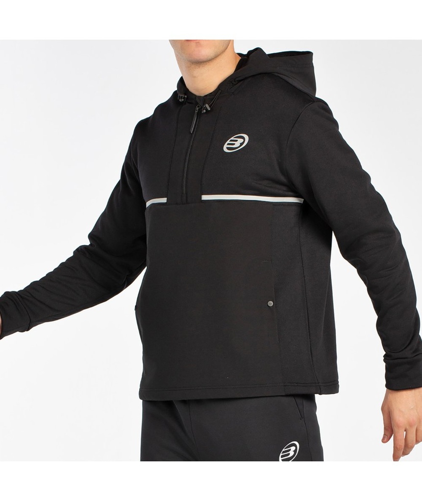 SUDADERA BULLPADEL BUZAS NEGRO
